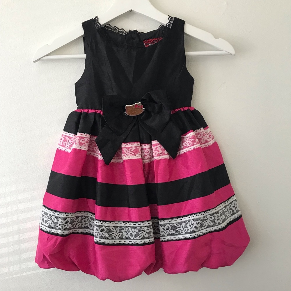 Hello Kitty Black and Pink Girl’s Party Dress Size 4T